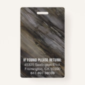 メディカフォトIDグレーブラウンブラックインク バッジ (裏面)