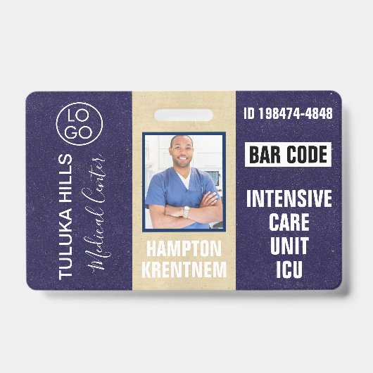 メディカフォトIDダークブルー バッジ (正面)