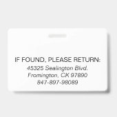 メディカフォトIDビーチ バッジ (裏面)