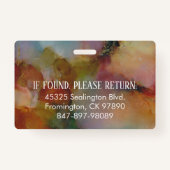 メディカフォトIDフローラ抽象芸術 バッジ (裏面)