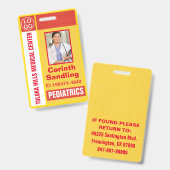 メディカフォトIDレトロオレンジと黄色 バッジ (正面＆裏面)