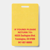 メディカフォトIDレトロオレンジと黄色 バッジ (裏面)