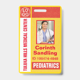 メディカフォトIDレトロオレンジと黄色 バッジ