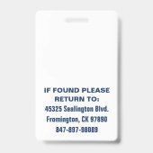 メディカフォトID赤と青 バッジ (裏面)