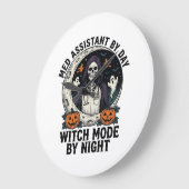 メディカルアシスタント・ハロウィン・ウィッチ・ヴィンテージ調刻印 ラージ壁時計 (傾斜)