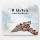 メディカルカッパーカドゥセウスバラ金ゴールドラグジュアリーマーブル マウスパッド (正面)