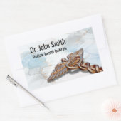 メディカルカッパーバラ金ゴールドカドゥセウスラグジュアリーマーブル 長方形シール (封筒)