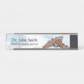 メディカルカドゥセウスコッパーラグジュアリーマーブルバラ金ゴールド デスクネームプレート (正面)