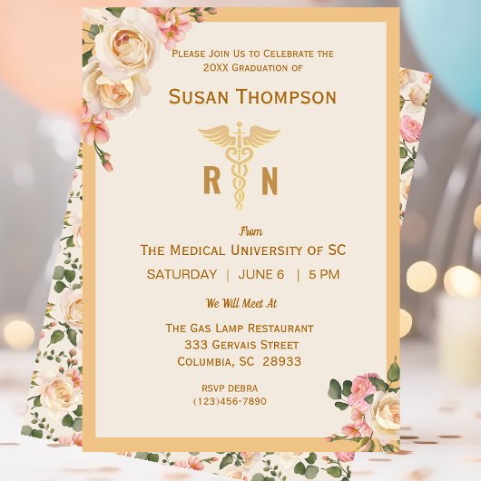 メディカルカドゥセウスフローラグラードパーティの招待状 招待状