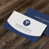 メディカルカドゥセウスロゴプロフェッショナルネイビーブルー 名刺