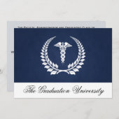 メディカルカドゥセウス月桂樹(青) 招待状 (正面/裏面)