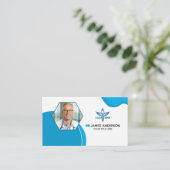 メディカルカドゥセスロゴテンプレートネイビーブルー 名刺 (スタンド正面)