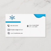 メディカルカドゥセスロゴテンプレートネイビーブルー 名刺 (裏面)