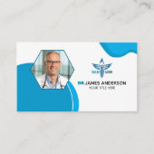 メディカルカドゥセスロゴテンプレートネイビーブルー 名刺 (正面)