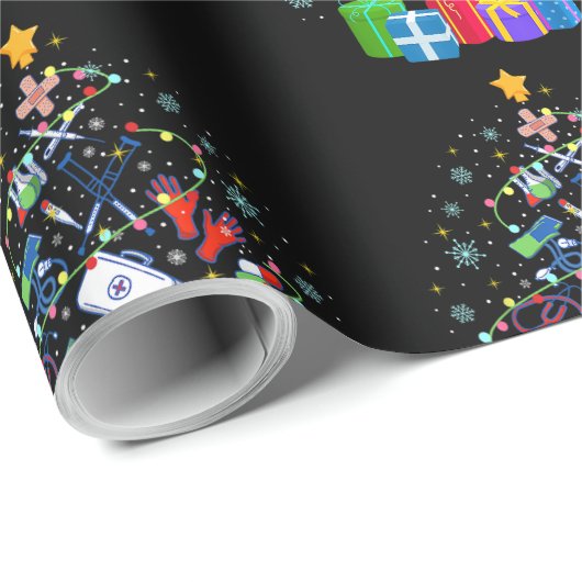 メディカルクリスマスツリーナースドクタークリスおもしろいマ ラッピングペーパー (ロールコーナー)