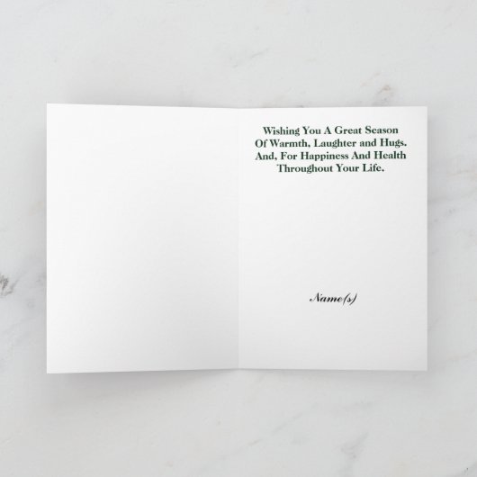 メディカルグループのケリュケイオンおよびクリスマスツリーカード シーズンカード (内部)