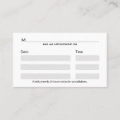 メディカルシルバーカドゥセウス黒金ゴールド-アポイントメント 予約カード (裏面)