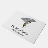 メディカルシルバーカドゥセウス黒金ゴールド- Doormat ドアマット (アングル)