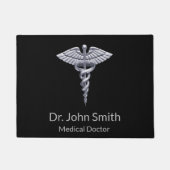 メディカルシルバークラスカドゥーセスオンブラック ドアマット (正面)