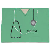 メディカルスクラブスドクターナースリットグリーンログ抱き枕 ラージペーパーバッグ (正面)