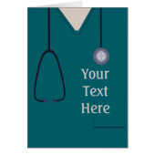 メディカルスクラブスナースドクターティール（緑がかった色）カスタム (正面)