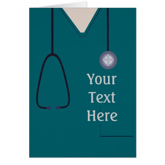 メディカルスクラブスナースドクターティール（緑がかった色）カスタム (正面)