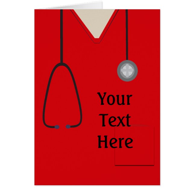 メディカルスクラブスナースドクターレッドカスタム (正面)