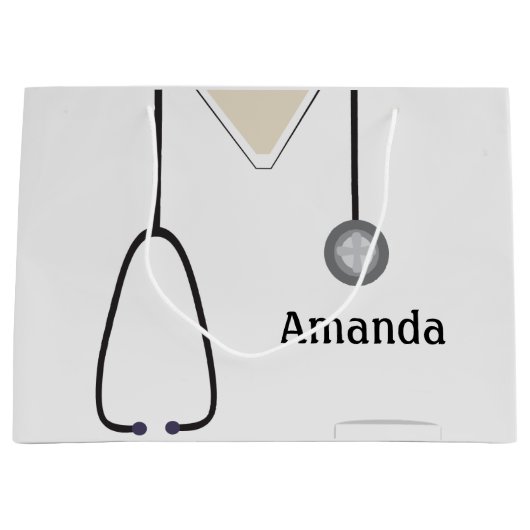 メディカルスクラブスホワイトログ抱き枕 ラージペーパーバッグ (正面)