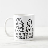 メディカルセンターハート衛生テーマ コーヒーマグカップ (左)