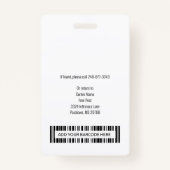 メディカルセンター登録ナース写真ID バッジ (裏面)