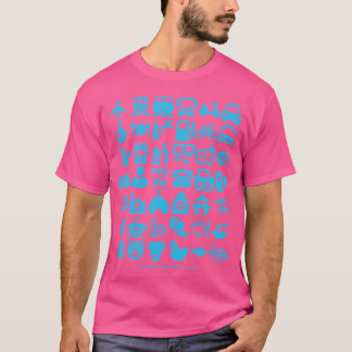 メディカルツーリズムの健康旅行アイコン(青) Tシャツ