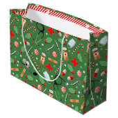 メディカルドクターまたはナースクリスマスホリデー ラージペーパーバッグ (裏面アングル)