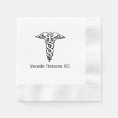 メディカルドクターカドゥセウスプロフェッショナル名 縁ありカクテルナプキン (正面)