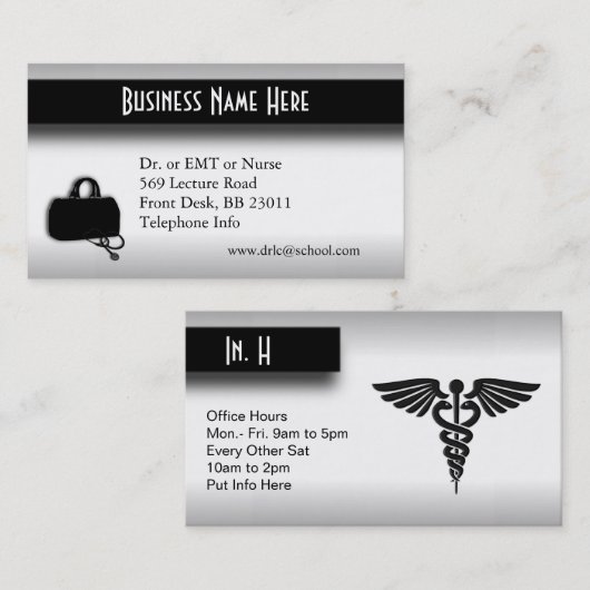 メディカルドクターシルバー 名刺 (正面/裏面)