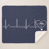 メディカルドクターナースカスタムカラーパーソナライズされた シェルパブランケット (正面(横))