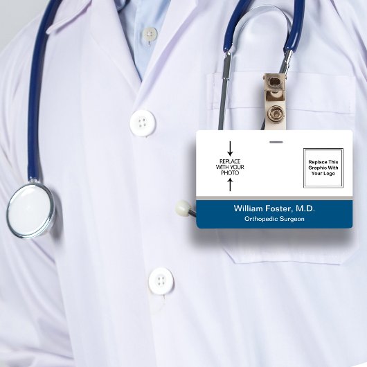 メディカルドクターフォトロゴデザイン バッジ
