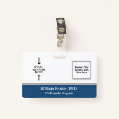 メディカルドクターフォトロゴデザイン バッジ (正面クリップ)