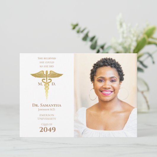 メディカルドクターMD RNナース卒業写真 招待状 (スタンド正面)