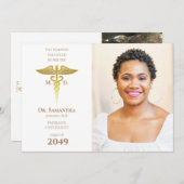 メディカルドクターMD RNナース卒業写真 招待状 (正面/裏面)