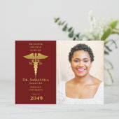 メディカルドクターMD RNナース卒業RED写真 招待状 (スタンド正面)