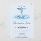 メディカルブルーカドゥセウス水リップル卒業 招待状 (正面/裏面)