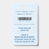 メディカルブルーカドゥセウスHermesロッド写真ID バッジ (裏面)