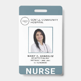 メディカルブルーグレー病院のロゴ写真IDナース バッジ