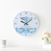 メディカルブルーヘルメスロッド水波紋 ラージ壁時計 (ホーム)