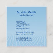 メディカルホワイト3Dカドゥセウスブルーデザイン スクエア名刺 (裏面)