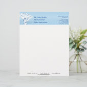 メディカルホワイト3Dカドゥセウスブルーデザイン レターヘッド (スタンド正面)