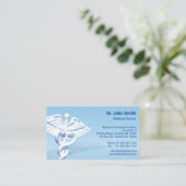メディカルホワイト3Dカドゥセウスブルーデザイン 予約カード (スタンド正面)