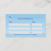 メディカルホワイト3Dカドゥセウスブルーデザイン 予約カード (裏面)