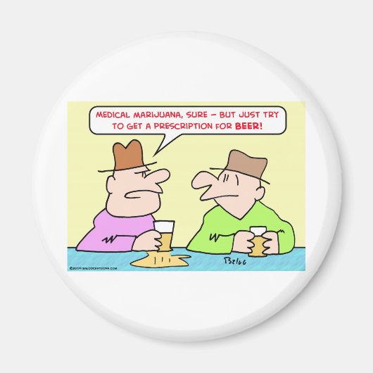 メディカルマリジャウナビール処方 マグネット (正面)