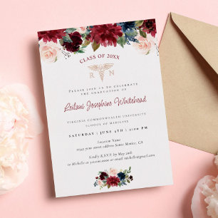 メディカルマルサラブルゴーニュフローラ卒業パーティー 箔招待状